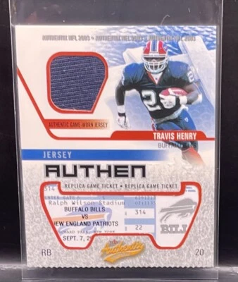 2003 Fleer Authentix Jersey Authentix Ripped Travis Henry #JA-TH Bills - Image 1 of 2
