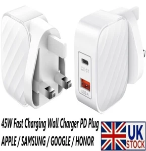Rapide 45W Mural Prise Chargeur Adaptateur Pour Samsung Galaxy S24 Fe Z Pli Flip - Photo 1/23
