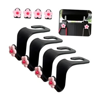  Gancho para reposacabezas de asiento de coche de 8 piezas, organizador de almacenamiento de gancho para asiento automático, rosa Foto 1 de 4