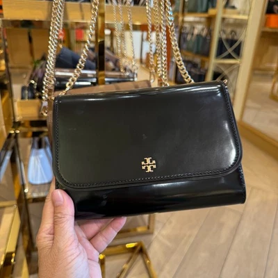 Best Price‼️Tory Burch Emerson Chain Wallet 176976 Black $375 - Image 1 of 4