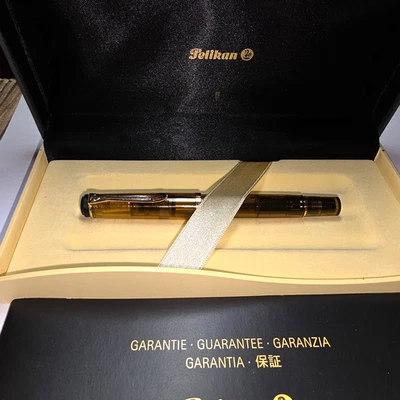 Pluma Estilográfica Demostradora Pelikan M250 En Raro Color Ámbar Coñac 14Kt B Nuevo en Caja Foto 1 de 4