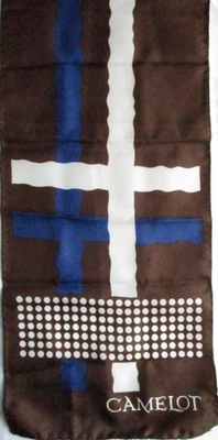 Bufanda Gothcore Poli CAMELOT Trevira Cruz Lunares Gótico Enrollado a Mano ITALIA De Colección Foto 1 de 4