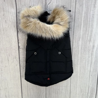 Abrigo Pajar Cachorro Perro GRANDE Negro Barnard Aislado Capucha Acolchado Puffer Chaqueta Foto 1 de 4