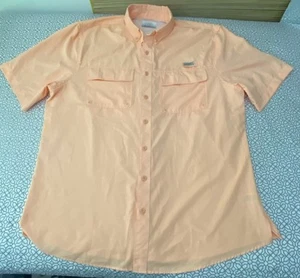 Ocean Coast Mens Vented Fishing Shirt Short Sleeve Size LT Large Salmon Color - Picture 1 of 13