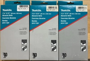 Makita 1 1/8” X 21” Abrasive Belts 40, 120, 240 Partial Boxes  - Picture 1 of 5