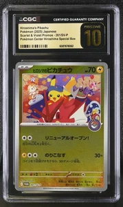 CGC 10 Pristine Hiroshima's Pikachu 261/SV-P Japanese Pokemon Center Promo Card - Picture 1 of 2