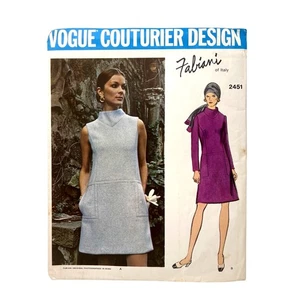 Vogue Couturier Design FABIANI Italy Vtg Pattern & Label 2451 UNCUT Size12 Dress - Picture 1 of 5