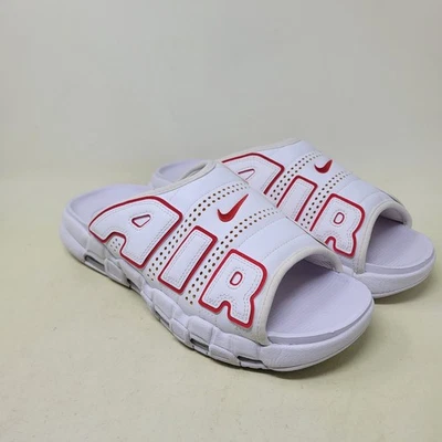 Nike Air More Uptempo Slide White Red FD9884-100 Men's Size 13 Yellowed - Image 1 of 4