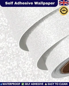 Selbstklebende Vinyltapete Kristall Glitzer verkrustet Uni Mix strukturiert - Bild 1 von 13