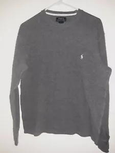 Herren Polo Ralph Lauren Thermo Langarm Hemd Grau Waffel Baumwolle Large - Bild 1 von 3