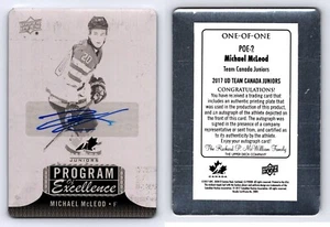 Placa de impresión de autógrafos Michael McLEOD 2017 Upper Deck Canada Juniors 1/1 - Imagen 1 de 1