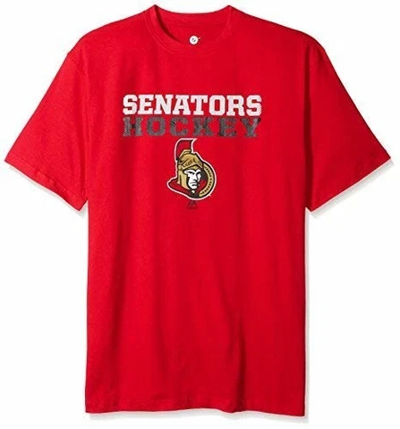 NHL Ottawa Senators Hockey Men's Licensed Screen Print T-Shirt, Red, Big & Tall Cover