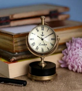 Nautical Small Desk Clock Handmade Retro Brass Table Clock Antique Table Clock - Picture 1 of 5