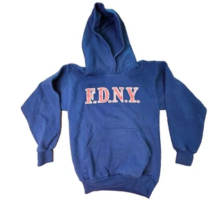FDNY Fire Department New York Youth Hoodie Sweatshirt Medium Blue N2b - Picture 1 of 10