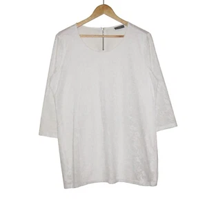 C&A Top T-Shirt Lace Cotton, White, XL (UK 14-16) - Picture 1 of 6