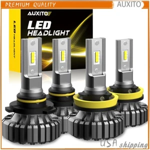 4PCS Combo 9005 H11 White 6500K LED Fanless Headlight Bulbs High Low Beam - Picture 1 of 16