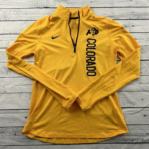 Nike CU Colorado Buffaloes Pullover Dri-Fit Pullover Women's Small Yellow Cover