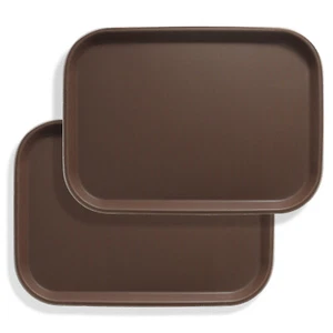 (2pc) 10 x 14 Restaurant Serving Trays, NSF Non-Slip Food Service Bar - Brown - Picture 1 of 1