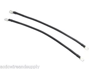 4 Awg HD Golf Cart Battery Cable (2-12" Black) E-Z-GO Jumper Cables U.S.A MADE - Picture 1 of 1