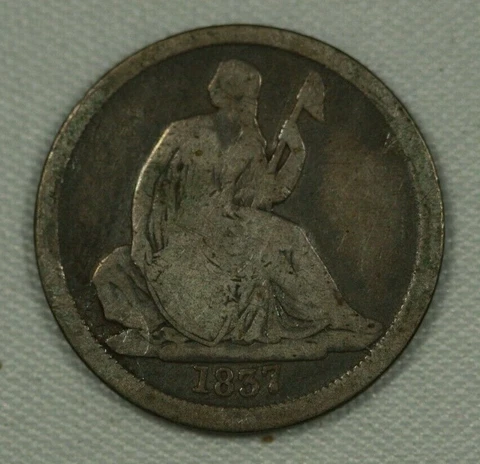 1837 .10c (10) Seated Liberty Dime. Very Good Cover