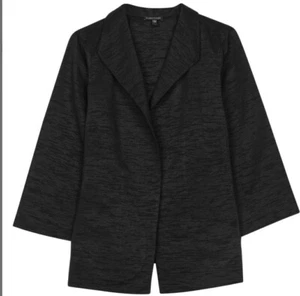 Eileen Fisher schwarze Baumwolle Nylon Ottomane Jacke Medium - Bild 1 von 8