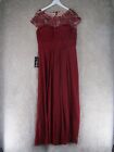 Women's NWT Ever Pretty Maroon Short Sleeve Lace Detail Maxi Gown Size 20