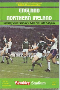 ENGLAND V NORTHERN IRELAND 23 FEBRUARY 1982 WEMBLEY STADIUM VGC - Picture 1 of 1