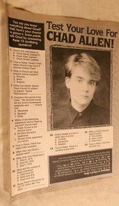 Revista Chad Allen vintage para adolescentes artículo de 1 página prueba tu amor por Chad Allen - Imagen 1 de 1