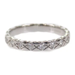 CHANEL Coco Crush Ring K18 White Gold Size 55 US 7.5 Diamond Ladies TGIS - Picture 1 of 7