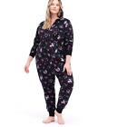 Torrid 1X/2X Fleece Full Length Hooded Zodiac Signs Hooded Union Suit Pajamas