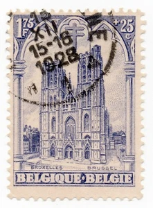1928 - Belgio - Cattedrali, S.ta Gudule 1,75 + 25 c. usato - Picture 1 of 1