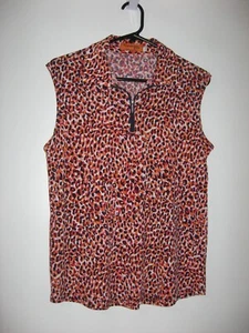 CORSICAN GOLF LADIES ZIP FRONT SLEEVELESS MULTICOLORED POLO SHIRT SIZE S - Picture 1 of 3