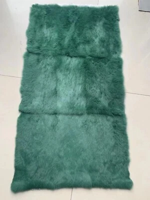 Manta de piel de conejo 100 % natural real manta 20"x 42"" Foto 1 de 4