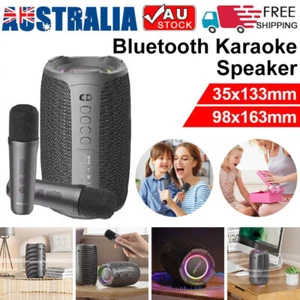 Party Karaoke Machine with 2 Wireless Microphones Bluetooth-Compatible 5.0 Gift - Picture 1 of 7