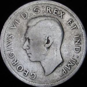 1939 VG Canada Silver 25 Cents - KM# 35 - JG - Bild 1 von 2