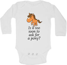 Personalized Long Sleeve Baby Vests Bodysuits Is It Too Soon To Ask For A Pony