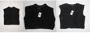 Gap Kid girls cropped cardigan vest shrug top shirt bolero black ruffle crochet - Picture 1 of 5