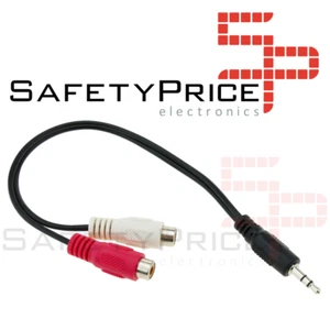 CABLE CONVERSOR DE AUDIO JACK MACHO 3.5MM A 2 RCA HEMBRA 30cm ESTEREO REF718 - Picture 1 of 3
