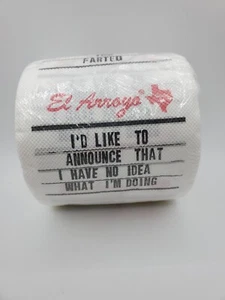 Neu in Verpackung El Arroyo Austin Tx Witze auf 3-lagiger Toilettenpapierrolle Gag Geschenk lustig 4 Sprüche - Bild 1 von 8