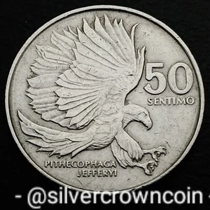 Philippines 🇵🇭 50 Sentimo 1986. KM#242.1. 50C Half Dollar coin. Eagle. Bird.  - Picture 1 of 7