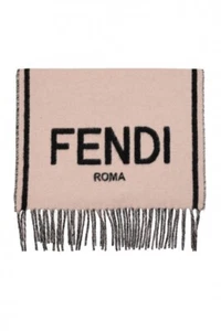 NWOT Authentic FENDI baby pink Cashmere scarf with black logo - Picture 1 of 6