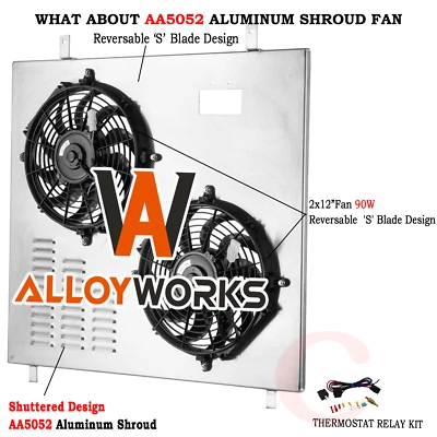 Shroud Electric Fan+Relay For 1999-2005 Ford F250 F350 F450 Super Duty 6.8L 7.3L - Image 1 of 4