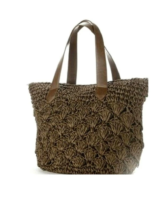 New Croft & Barrow Women's Scallop Straw Shopping Totes Variety Colors - Image 1 of 1