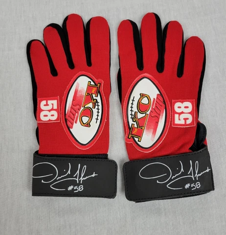 KC Chiefs Derrick Thomas Football Gloves KC Strip #58 Adult Size S/M Cover