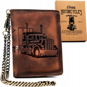 Large leather men's wallet with chain - Always Wild - Picture 1 of 11