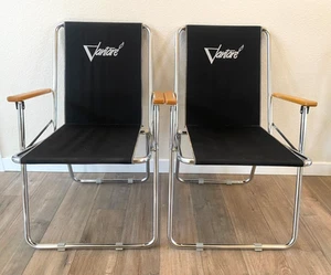 2 sillas de camping de colección con cremallera Dee sillas plegables negras Airstream autocaravana - Imagen 1 de 7