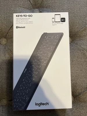 Logitech Keys-To-Go Slim Bluetooth Keyboard for iPhone, iPad, & Apple TV   stand - Image 1 of 4