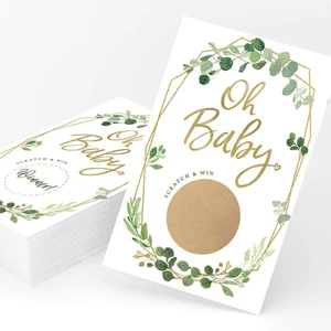 Printed Party Baby Shower Game – Greenery Scratch Off 30 Count (Pack of 1) - Picture 1 of 5