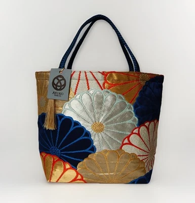 Bolsa Obi Kimono 100% Seda Única – Bolsa Tote Artesanal Japonesa Upcycled - Imagem 1 de 4