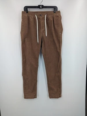 Vuori Optimist Pants Mens Large Brown Tapered Fit Corduroy Elastic Waist V440 - Image 1 of 4